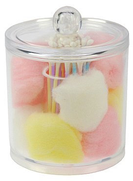 Wattedose mit Deckel, Acryl Dose für Pads, Q-Tips, Wattebällchen, 2-teilig, Höhe 10 cm