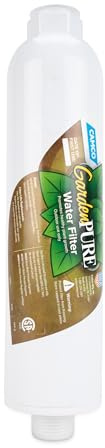 Camco GardenPURE Carbon Water Filter - Inline Garden Hose Water Filter - Filters Chlorine & Chloramine Compounds for Improved Plant Health - Perfect for Hydro and Aeroponic Gardening Systems (40691)