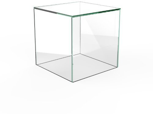 Acrylic Cube Display Stand Square 5 Sided Box Perspex Tray Retail Shop Holder (300mm x 300mm x 300mm, Glass Effect)
