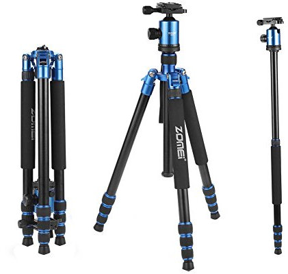 ZOMEi Z818 Hiking Tripod For DSLR Cameras Canon Nikon Sony (Blue)