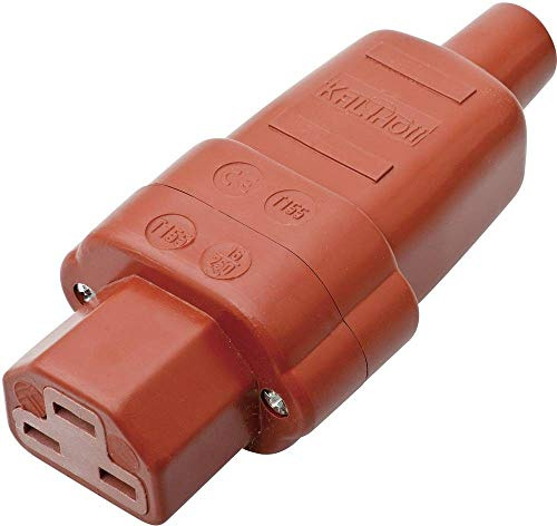 Kalthoff 444001 Warmgeräte-Steckverbinder 444 Buchse, gerade Gesamtpolzahl: 2 + PE 16 A Rot 1 St.