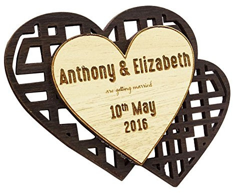 Darling Souvenir Save The Date Holz graviert Magnete 30 rustikale Hochzeit Ankündigung personalisiert