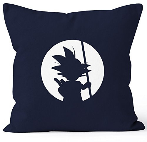 MoonWorks Kissenbezug Kissen-Hülle Deko-Kissen 40x40 Son Goku Moon Baumwolle Navy Unisize