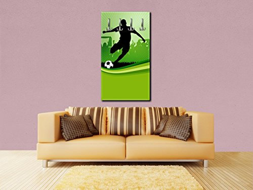 wandmotiv24 Porte-Manteau Mural Football Portrait - 55x100 (W x H) - Toile Porte-Manteau Mural, y Compris patères, patères, Set M0439