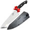 Zelite Damastmesser Set, 20,3 cm Scharfes Küchenmesser mit Etui, Japanisches Messer für Zuhause und Gastro, Profi-Messer Scharf, Damast Kochmesser, Damastmesser mit Lederetui und Mosaiknieten