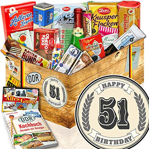 51. Geburtstag + Süßigkeiten Ostbox + Geschenke Geburtstag lustig