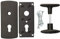 KOTARBAU® Garagentorgriff 76 x 173mm Montageelementen Torgriffgarnitur Schließgriff Torgriff Torgriffsatz mit Schild Garagentor Torklinke Torbeschlag Stahl