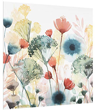Splash-Guard Tempered Glass Splashback - Wild Flowers In Summer - Square 59 x 60cm
