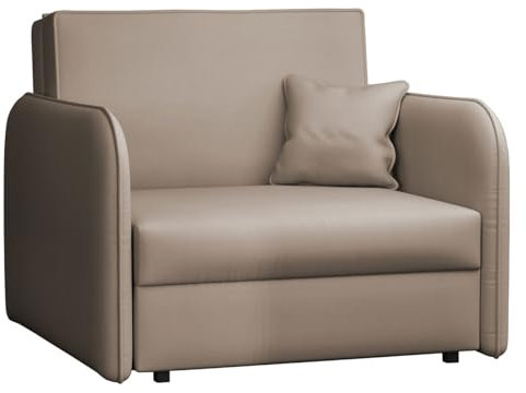 Mirjan24 Sofa Viva Loft I mit Schlaffunktion, Schlafsofa, einsitzer Polstersofa mit Bettkasten inkl. Kissen, Bettsofa Wohnlandschaft Farbauswahl (Mono 232)