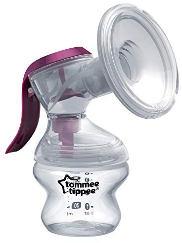 Tommee Tippee Made for Me Single Manual Breast Pump | Soft, Cushioned Silicone Cup | Reduced Hand Strain Clear