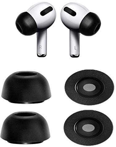 JNSA Große Ohrstöpsel aus Memory-Schaum, kompatibel mit Apple AirPods Pro, Geräuschunterdrückung, bequeme Schaumstoff-Spitzen mit integriertem Staubschutznetz, [passt in die Hülle], 2 Paar Sets, L