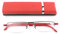KoKoBin Lightweight TR90 Material Frame Reading Glasses for Mens Womens Half Rim with Case Portable Readers(red，+3.5