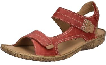 Josef Seibel Damen Riemchensandalen Rosalie 56,Weite G (Normal),flach,Sommerschuhe,Freizeitschuhe,offene Schuhe,Hibiscus-Kombi,41 EU
