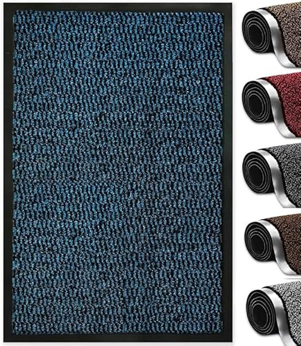 Heavy Duty Dirt Trapper Barrier Mat, Non-Slip PVC, Blue, 120x180cm