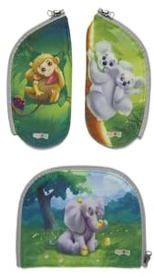 ergobag Zippies Zoobabies - Bunt | 3-teiliges Schulranzen-Zubehör-Set für Kinder, Jungen und Mädchen zur individuellen Gestaltung des Schulranzens