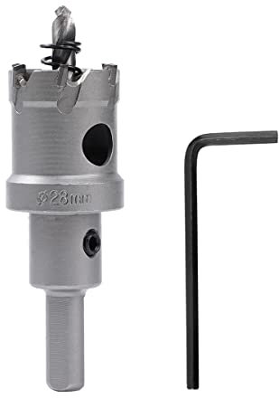 Dribotway Scie-cloche bimétallique 28 mm en carbure de tungstène TCT robuste de qualité industrielle en acier inoxydable pour bois, acier inoxydable, plastique, cuivre