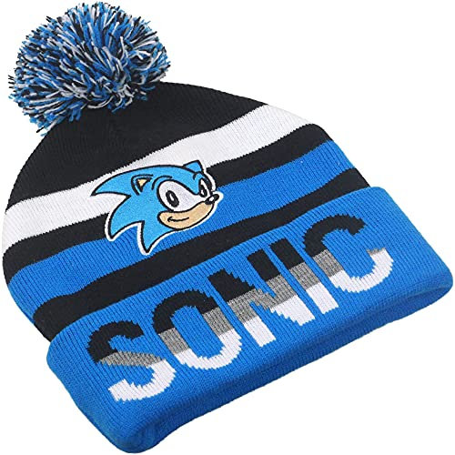 Concept One Unisex-Erwachsene Sonic The Hedgehog, Strickmütze mit Bommel Beanie-Mütze, Blau, Einheitsgröße