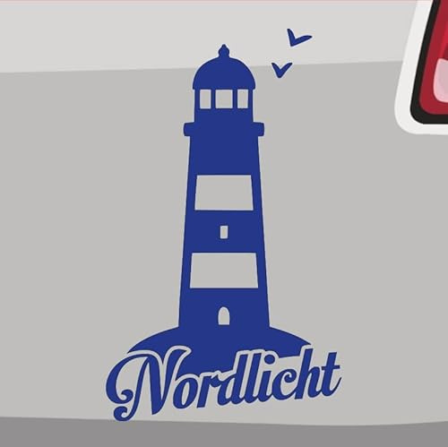 Generisch Leuchtturm Nordlicht Aufkleber Sticker Moin Moin Sylt Urlaub Strand See 10x6cm Farbe: Blau