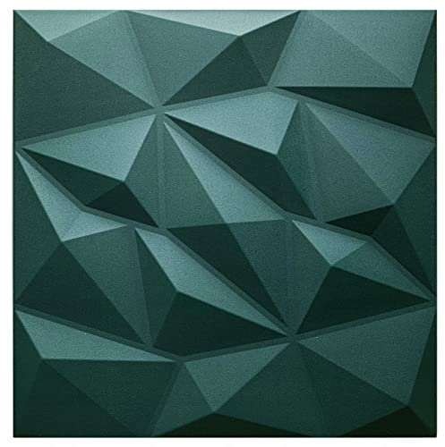 Deccart - 3D Wandpaneele 50x50 cm - Paneele Wand Wall Panels Deko Wandverkleidung Innen Panel Deckenverkleidung Decke Deckenpaneele Platten Styropor EPS-Polystyrol Brylant 8 m², 32 Stück,Grün