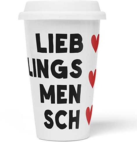 JUNIWORDS To-Go Becher mit Deckel, Lieblingsmensch (1009387)