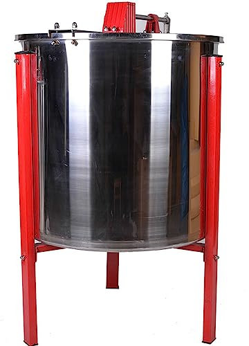 WRJAHCG Honigschleuder 6/8 Rahmen, 304 Edelstahl Manuelle Honigschleuder, mit Transparenter Abdeckung und Edelstahlhalterung, für Imker und Bienenzüchter Zubehö,8 Frame