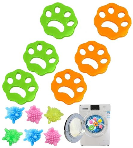 12 Pcs Haustier Haarentferner,Tierhaarentferner für Wäsche,Tierhaarentferner Waschmaschine,Tierhaar Fusselpfote für Hundehaar Katzenfell und alle Haustiere
