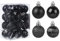 uxcell 24Pcs Black 1.18 Christmas Balls Ornaments Shatterproof Ornaments Hanging Baubles for Xmas Trees, Wedding, Party Decorations