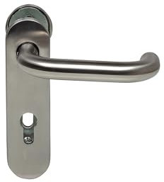 Hörmann FS Wechselgarnitur D-110 Kurzschild PZ, Gleitlager Knopf K-130, Edelstahl (Feuerschutz-Drückergarnitur für Feuerschutztür/Mehrzwecktür H8-5 / Quadro/MZ/OD) 454690