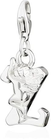 NKlaus Charm Anhänger Buchstabe Alphabet für Armband 925 Silber antik versilbert Alphabet-Anhänger für Armbänder oder Halsketten