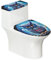 chaqlin Toilettensitzdeckel-Set mit Tier-Eule, für Badezimmer, 2-teilig, WC-Deckelbezug, Tankdeckel, Staubschutz, waschbare WC-Abdeckungen, Set mit elastischer Unterseite, passend für die meisten