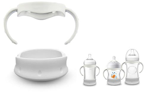 Baby Bottle Handle and Silicone Sleeve Compatible with Avent Natural Glass Baby Bottles