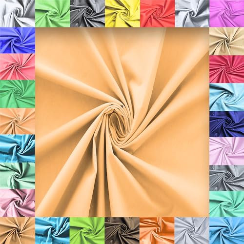 Stoff Virginia Tex, Meterware, Baumwollstoff 100%, große Breite 240 cm, Baumwollstoff 100% Oeko -Tex Standard 100 Unifarben zum Nähen (Peach Fuzz 69, 100 cm)