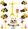 Forhome 12 Stück Kuchen Deko Baustelle, Bagger Tortendeko für Kinder Geburtstag, Kunststoff Baustellenfahrzeuge Verkehrsschilder Geschenke, Baustelle Spielzeug Kuchendeko für Junge Mädchen