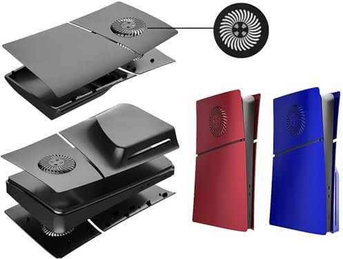 Placa para PS5 Slim Faceplate Placa de Repuesto Cubierta Protector Carcasa para PS5 Slim Accesorios (Digital Version Red)