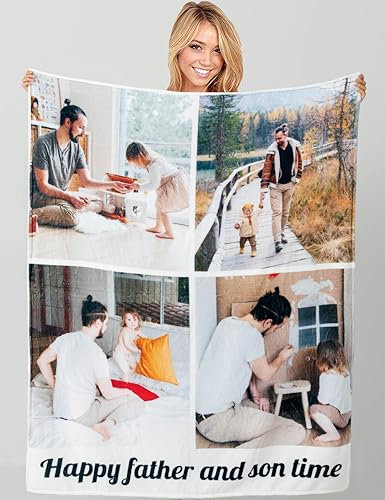 Personalisierte Decke, entwerfen Sie Ihre eigene Decke, Textfotocollage, personalisierte Flanelldecke für Erwachsene und Kinder, personalisierte Geschenke für Familie, Freunde und Haustiere (4 Foto)