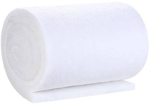Kurkip 1 pièce de ouate de filtration aquarium, 1m x 12cm Matériel de filtration aquarium, Eponge de filtration aquarium Coton biochimique pour aquarium bac à poissons