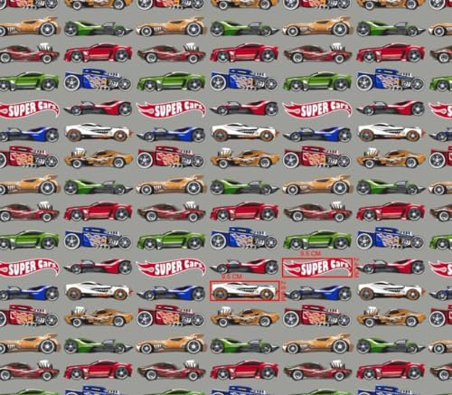Supercar Wheels Auto 100x160cm 1 Meter 100% Baumwolle Baumwollstoff Kinder Meterware Handwerken Nähen Stoff Hot