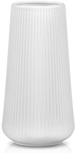 Vase,Vase en Céramique,Vase à Fleurs Blanc,Vase en céramique pour Fleurs,Vase Céramique Blanche,Décoration Vase de Table Moderne, pour Pampa,Fleurs,Fleurs séchées,Vase pour décoration de Salon
