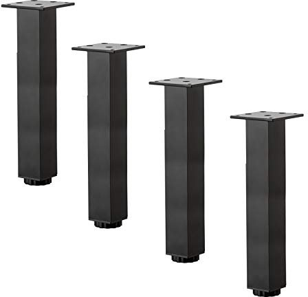 Verstellbare Möbelbeine, Set Von 4 Verstellbaren Möbelbeinen, Metallmöbelbeine, Aluminium-Tischbeine, Quadratische Beine Für Schränke, Sofas, Tv-Schränke, Badezimmerschränke Mit Schrauben/Black/6Cm/2.
