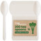 HAAGO 400 Teaspoons Biodegradable Compostable Cutlery (White, 12.5cm) - Eco-Friendly Utensils for Coffee, Dessert, Ice Cream - Heavy Duty 100% All-Natural Materials