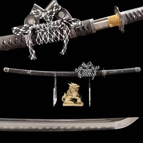 103 cm Japanisches Tachi,handgefertigtes Katana aus T10-Stahl mit Holzscheide,Samuraischwert für Kendo-Training,Cosplay,Geschenke,Sammeln,Weihnachten,Halloween,Maskerade,Selbstverteidigung