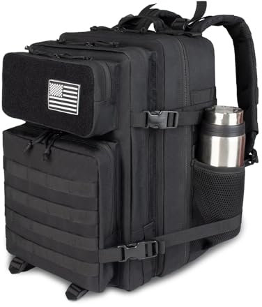 ROGJUK 25 l / 45 l militärischer taktischer Rucksack, Schwarz 3.0, Modern