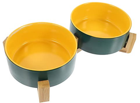 BESPORTBLE Bol Élevé Céramique pour Double Antidérapante avec Support pour Nourriture Et Eau Facile à Nettoyer Convient Aux Chiens Et Autres Animaux