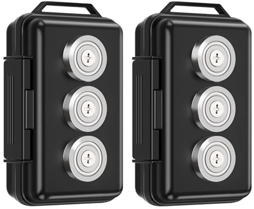 (2 Stück) Magnetischer Schlüsselhalter unter dem Auto mit Faraday-Tasche, verstecken Sie einen Schlüssel draußen mit magnetischer Schlüsselbox für unter dem Auto, wasserdichter magnetischer