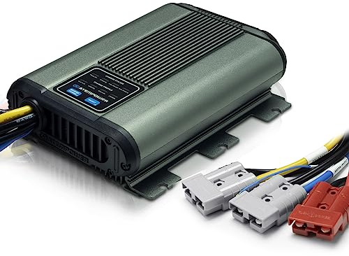 ATEM POWER 25A 12V DC to DC Battery Charger with Anderson Plug Reverse Charge MPPT for AGM, Gel, Calcium, Lead Acid, LiFePO4 Batteries of 4WDs, RVs, Campers, Trailers Multi-Protection On-Board Charger