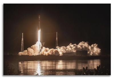 CHxdxge SpaceX Falcon 9 Launch Poster Poster Dekorative Malerei Leinwand Wandkunst Wohnzimmer Poster Schlafzimmer Malerei,Wandkunst Bilddruck Moderne Familienzimmer Dekor 08x12inch(20x30cm)