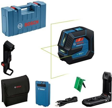 Bosch Linienlaser GLL 20-22 G, BA 3.7V 3.0Ah XL + USB-C-Kabel im Handwerkerkoffer