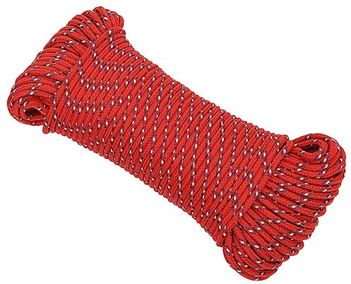 Rantry Corda per Barca Rossa 5 mm 100 m in Polipropilene, Corda Nautica, Corda da Lavoro, Corda Multiuso per attività All'aperto, Corda Nautica, Corda Multiuso