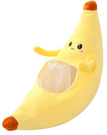 DEARMAMY 1 Stk Bananen-Kopfbedeckung lustiger Kostümhut Kappe Lustiger Hut dummer Hut bananen hut fasching kopfbedeckung Bananenhut Party Neuheit Kopfschmuck Plüsch und pp Baumwolle Yellow