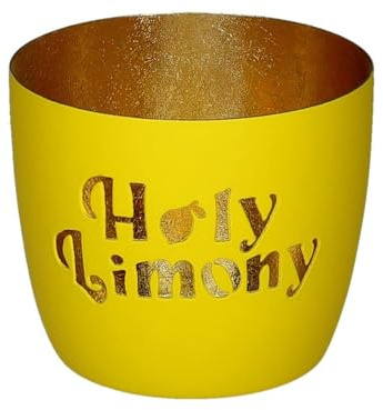 Giftcompany Madras Windlicht M Holy Limony neon gelb/Gold 8,5cm